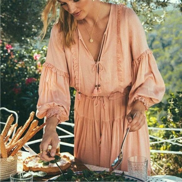 Spell and the Gypsy - Clementine Soiree Boho Dress in Musk - pink size XS - Picture 2 of 12
